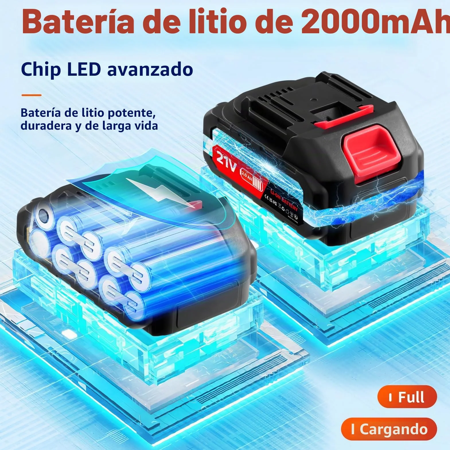 Limpiadora de alta presión portátil con batería, limpiador de auto inalámbrico, limpiador de alta presión de mano con 2 baterías y 2 boquillas, Power Cleaner