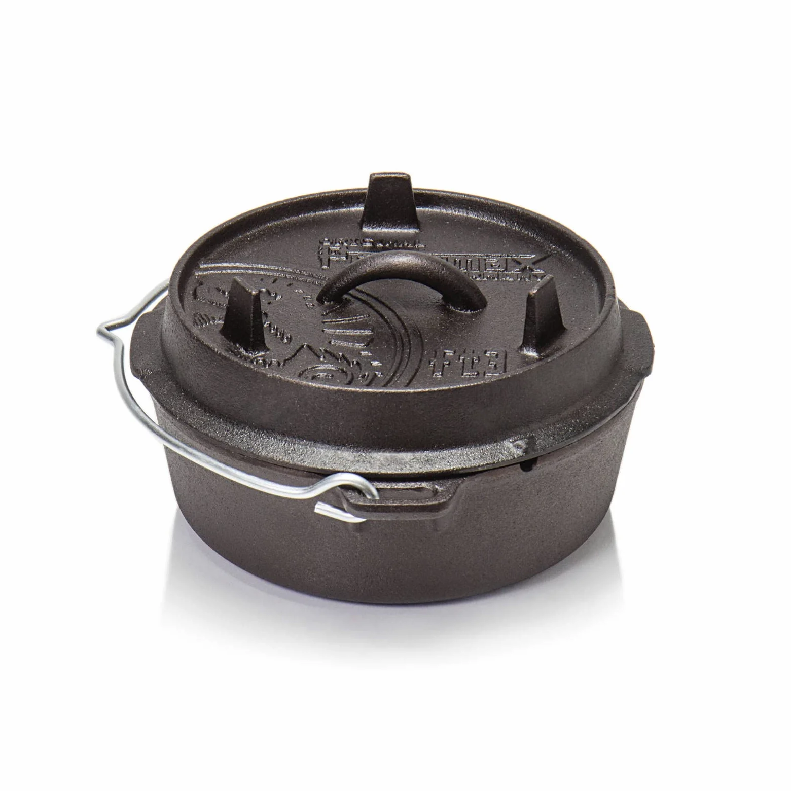 Petromax Ft3 - Olla Holandesa de Hierro Fundido para cocinar y Hornear, con Tapa, asa y Fondo Plano, para 1 a 3 Personas, 1,6 l