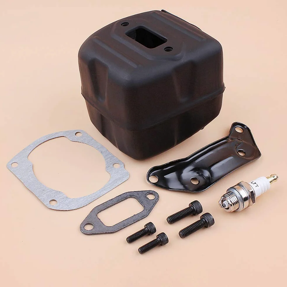 Kit de Montaje de Tornillo de Junta de Soporte de Escape de silenciador Compatible con Motosierra Husqvarna 385390 XP 385XP 390XP con Pantalla parachispas