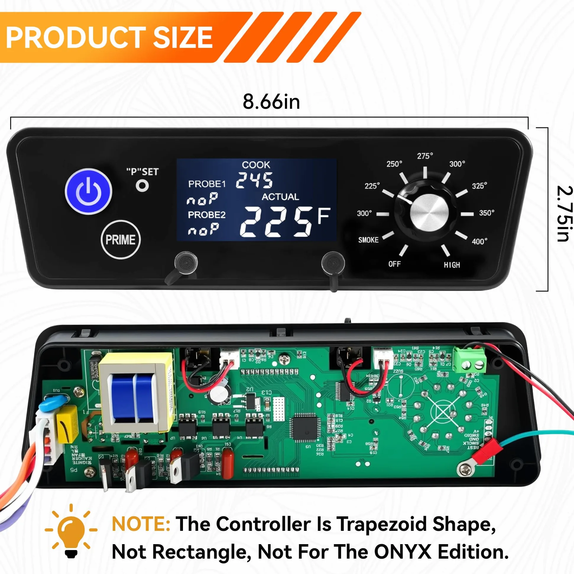 Pantalla LCD de termostato digital compatible con Pit Boss Wood Pellet Grill/Smoker Pit Boss Accesorios Termómetro Austin XL Partes Tablero de control de piezas Sondas de carne de repuesto, sensor de