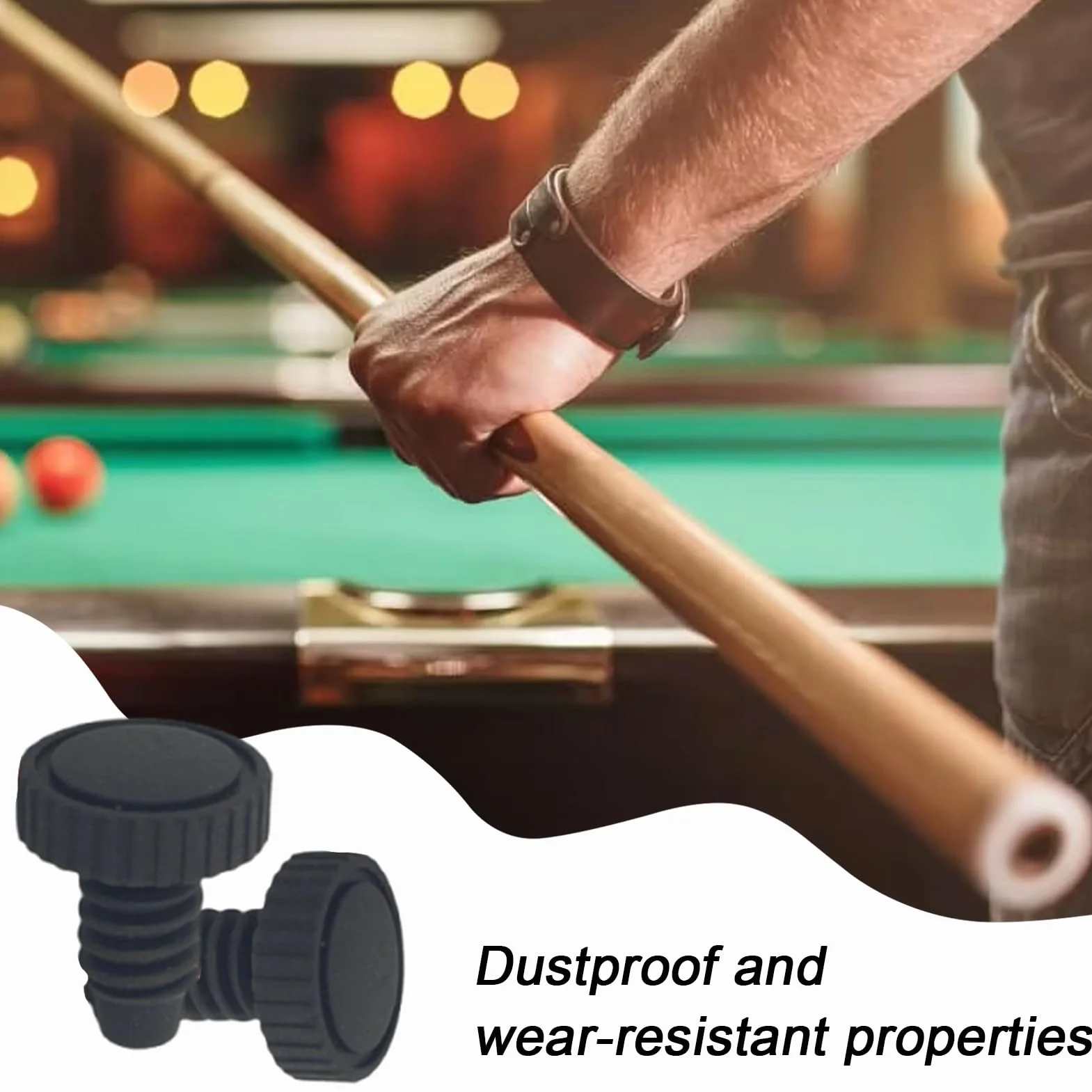 Pool Cue Bottom Cover 10 piezas Billiards Bumper Protector 0,68 pulgadas Dust Proof Replacement Cap Sleeve Lightweight Materials