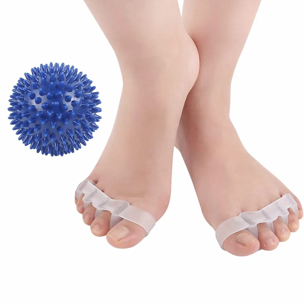 Juego de Dos Piezas para Masaje de pies, separadores de Dedos para Dedos superpuestos, Corrector alisador de Silicona en Gel, espaciadores espaciadores Hallux Valgus Dedos torcidos