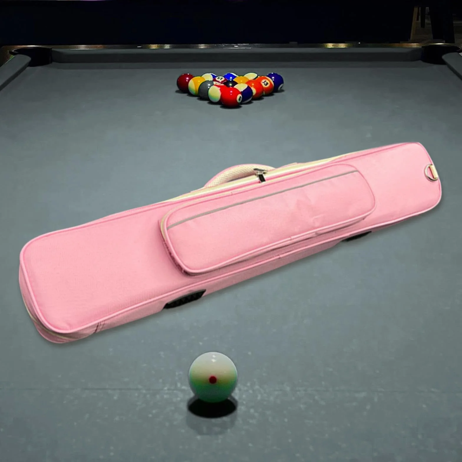 Baoblaze Estuche para Tacos de Billar, Bolsa con Cremallera 1/2 Pulgada, Rosa