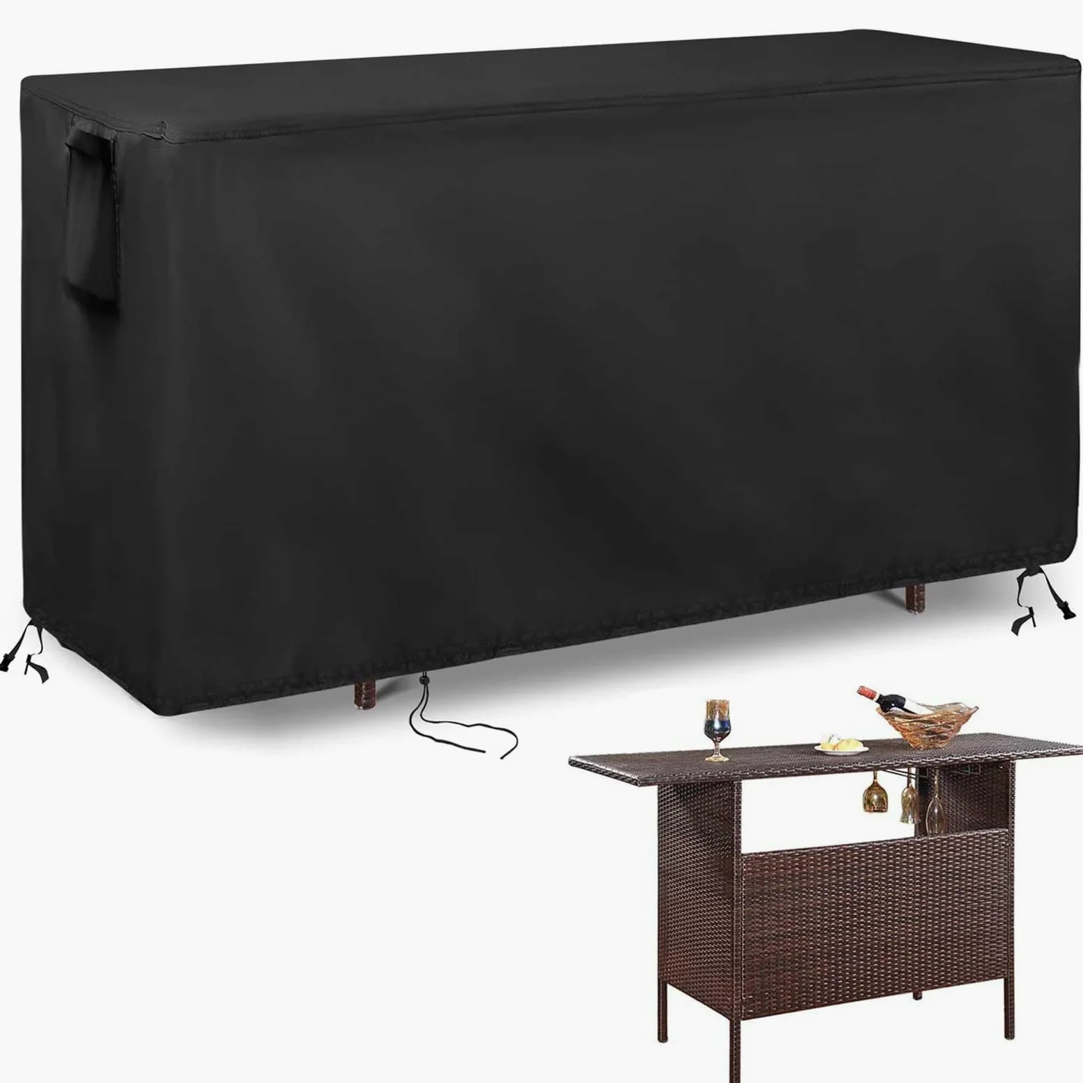 Funda impermeable Oxford 600D para banco de macetas, protección de gabinete de almacenamiento al aire libre, cubierta de cobertizo de patio antidecoloración, 55 pulgadas de largo x 18 pulgadas de
