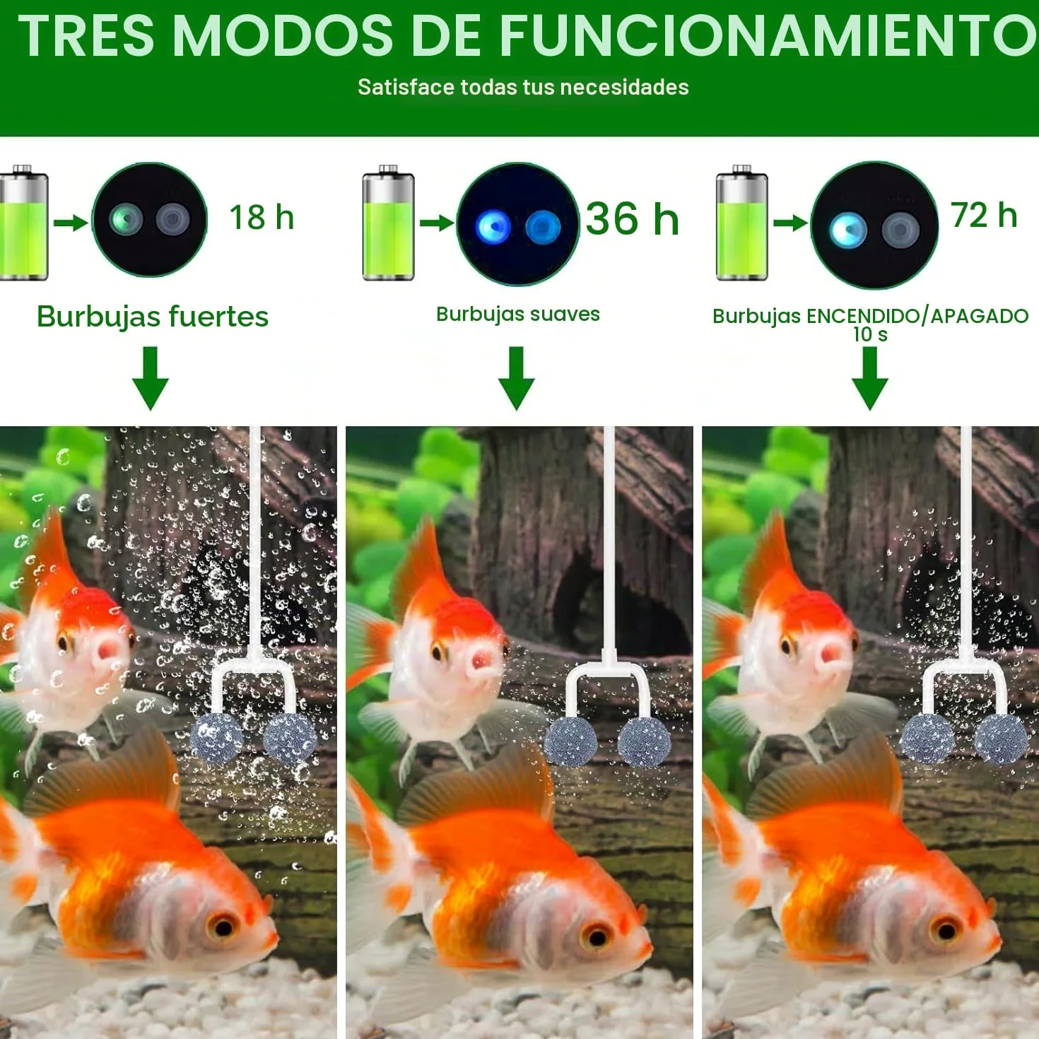 Aireador Solar para Estanques Con Bomba de Aire, 3 Modos (18H/36H/72H), 4 W y 2200 mAh, Regulador de Burbujas para Uso Al Aire Libre