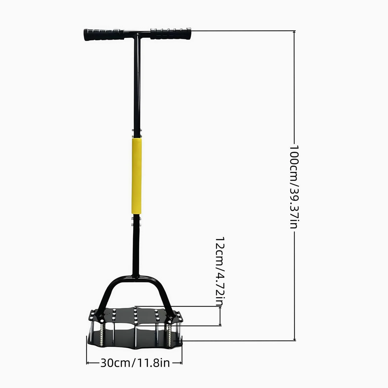 Aireador central para césped Herramienta Manual para Aflojar Suelo | Diseño con resorte, aireador para césped con 17 púas de acero para Mantenimiento de Jardín y Césped