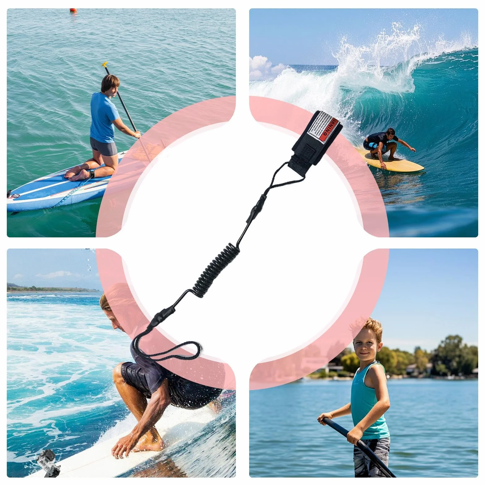 Correa de Tobillo para Surf Leash - Correa de Tabla de Remo de Pie - Correa para Surf, Kayak, Tabla de Carrocería (70 g)