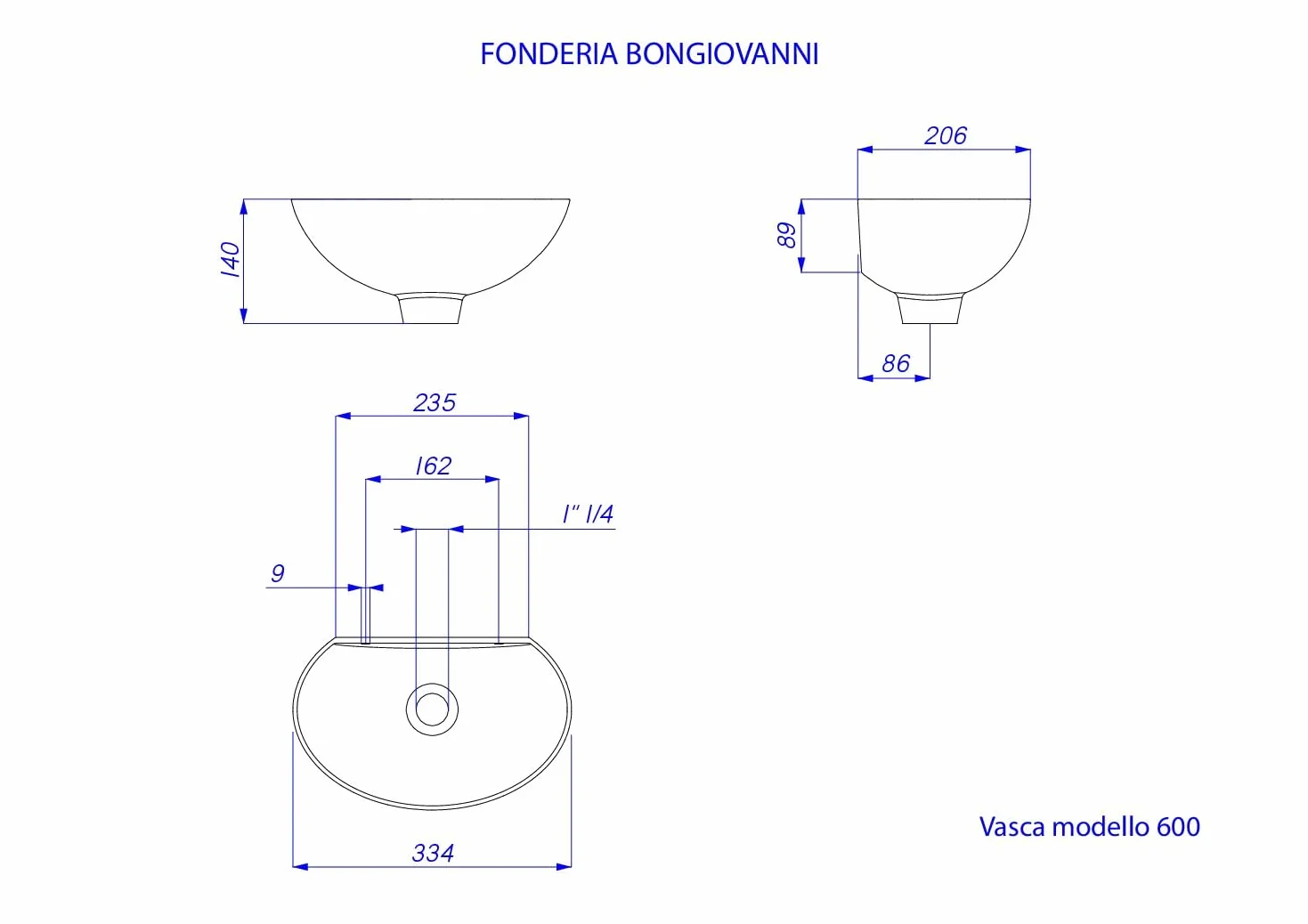 Fonderia Bongiovanni Fuente de jardín exterior | Lavabo de exterior | Modelo 600 303B | con grifo de latón bruñido y sifón | para casa jardín | Fuente de pared de exterior