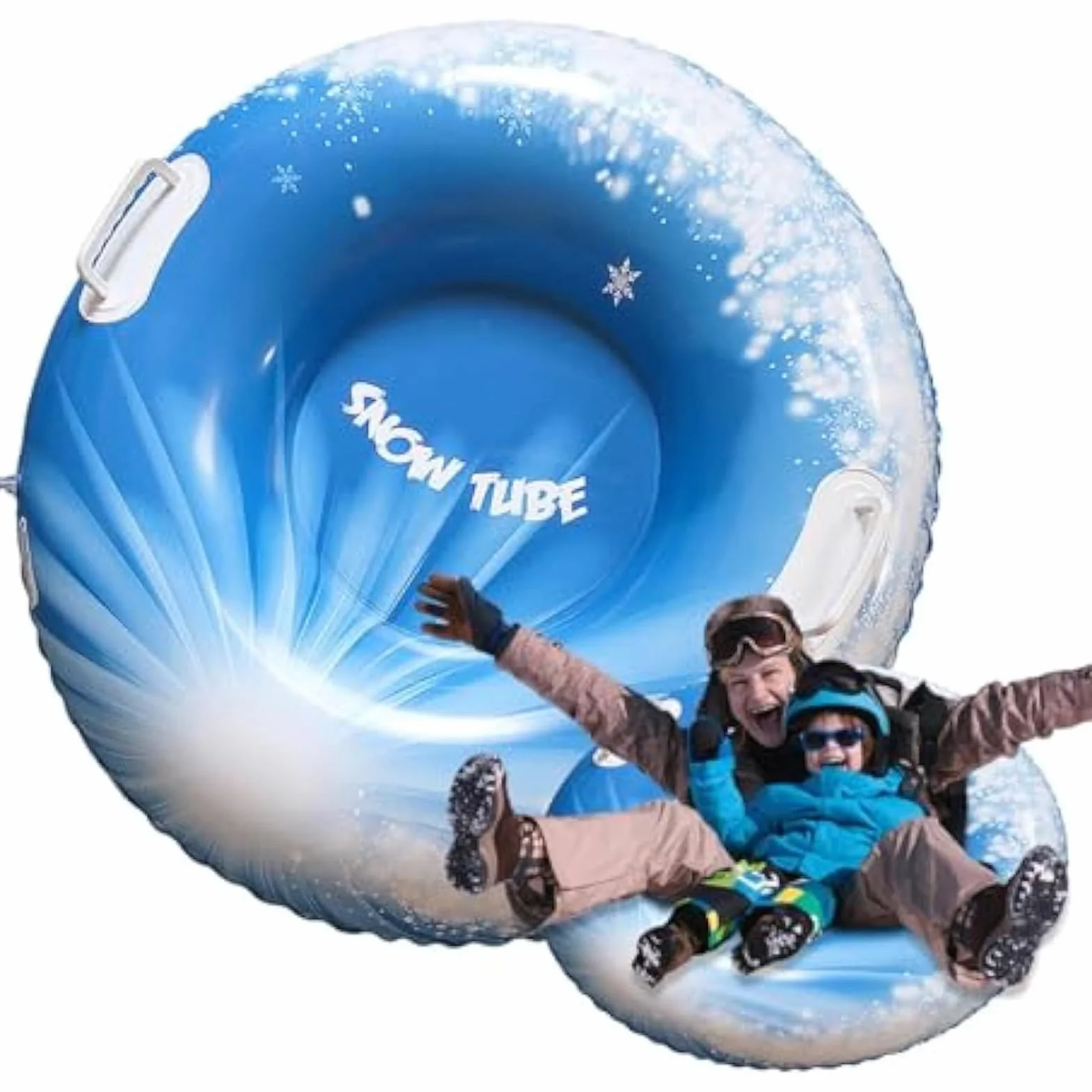 Trineo de Nieve Resistente con Asas, Tubos Inflables para Niños y Adultos, Juegos al Aire Libre