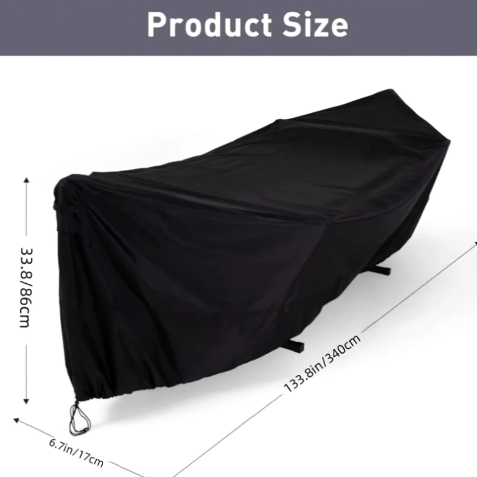FUBESK Funda para silla colgante de tela Oxford para patio al aire libre, protector de muebles de jardín con protector contra la lluvia UV, para aspiradora de robot negro, 420 x 17 x 100 cm, piezas de