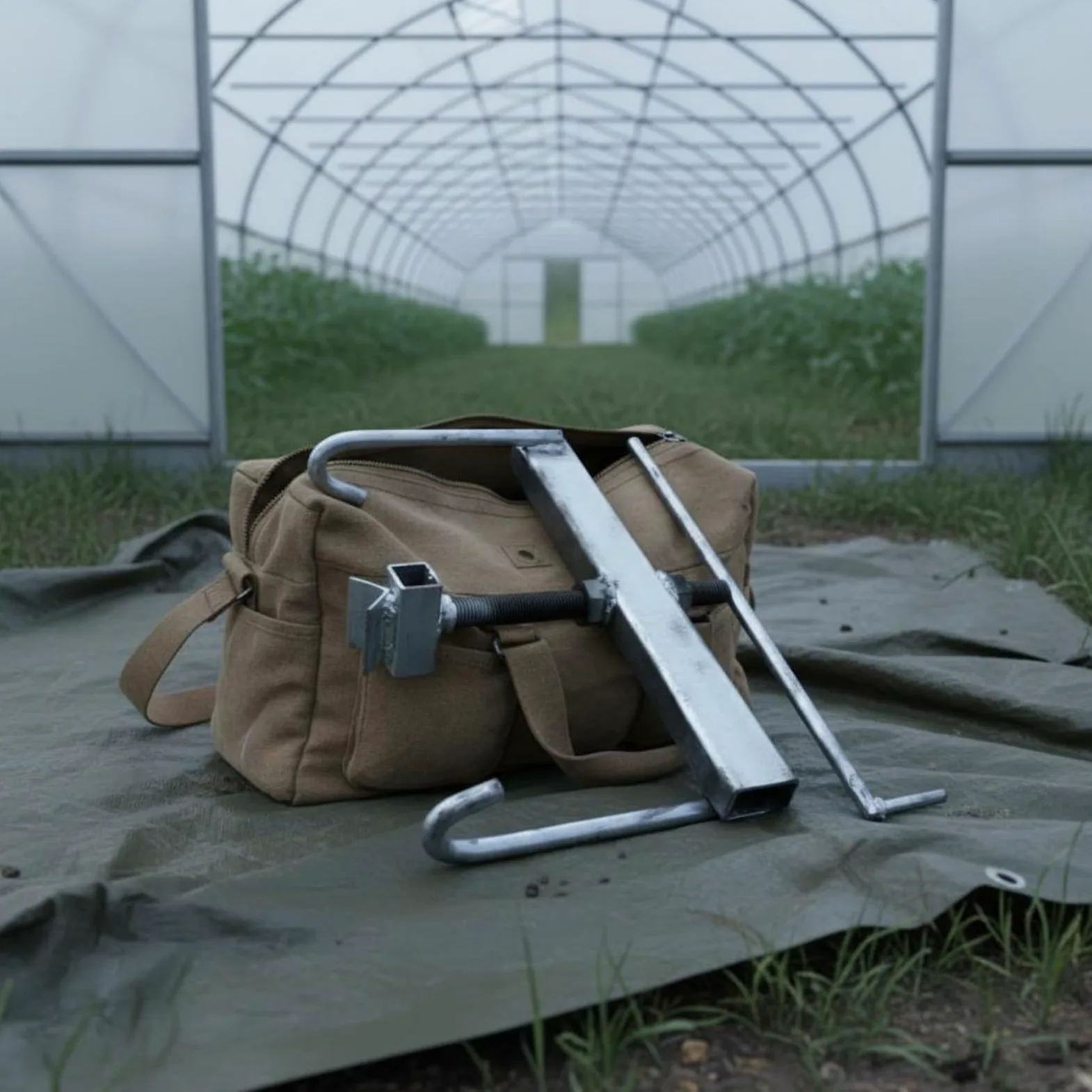 Gralara Herramienta Reparación Invernadero Ensamblado Abrazadera Metálica Ajustable Acero Inoxidable Soporte con Ganchos Metálicos , Extendido