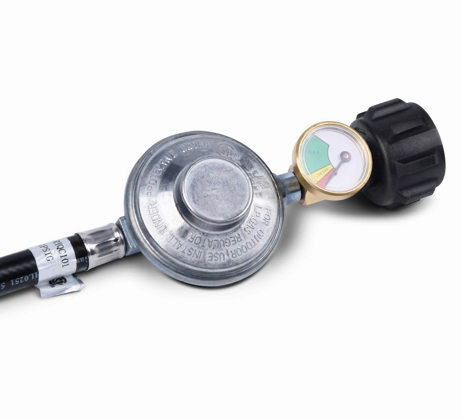 GasSaf Regulador de propano de 5 pies con manguera, regulador de planchas y medidor adecuado para parrilla de mesa Blackstone de 17 pulgadas/22 pulgadas, parrillas de gas Pit BOSS de 2 quemadores