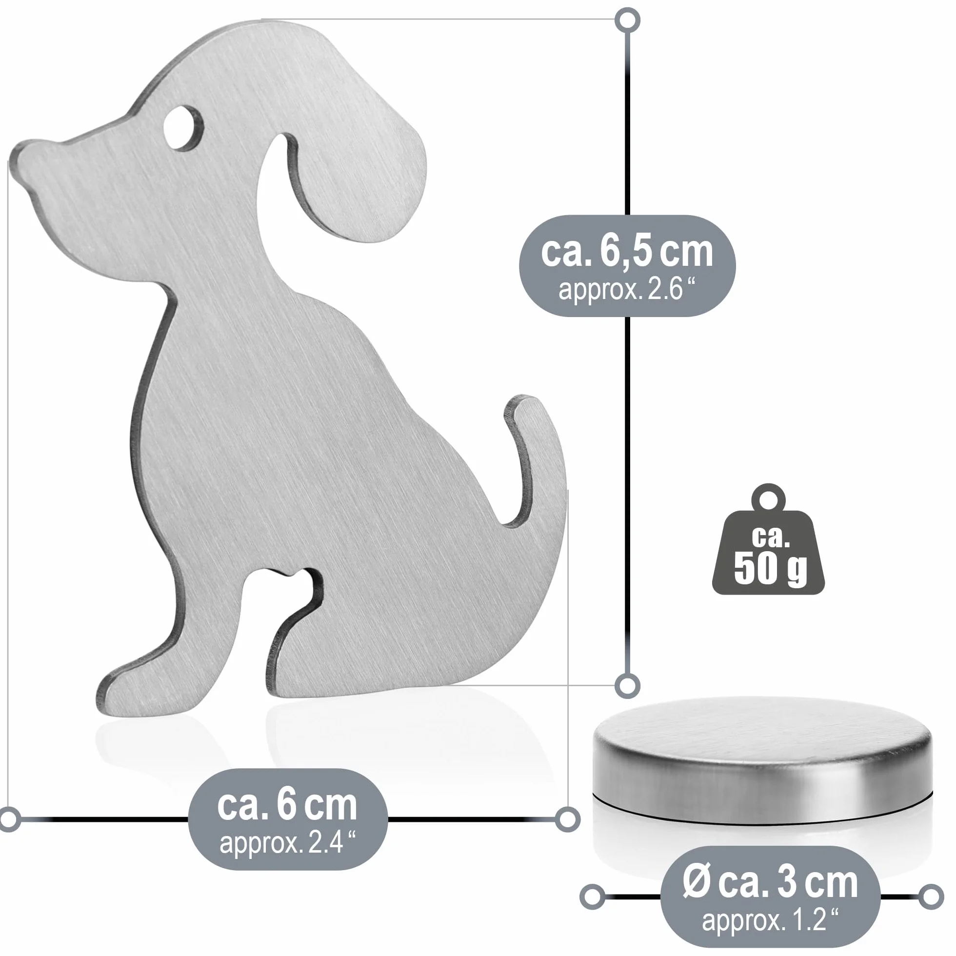 com-four® 8X Pesos Mantel magnéticos Acero Inoxidable - Pinzas Pesadas - Clips sujeción Mesa
