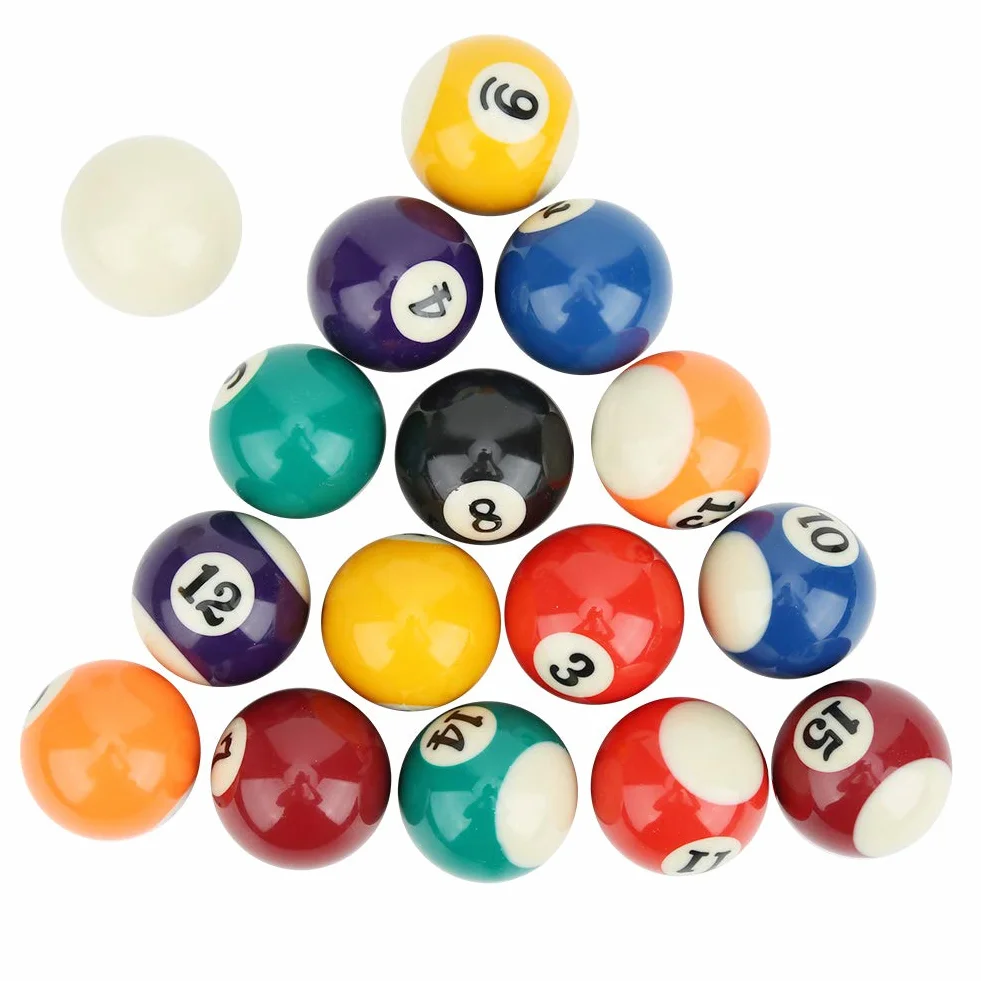 Mini Bolas de Billar de Resina 16PCS 38MM Accesorio de Mesa de Billar para Sala de Juegos