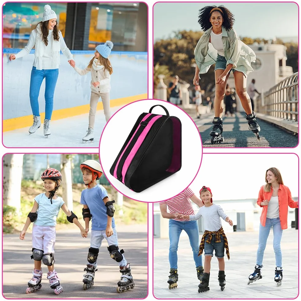 Bolsa para Patines flintronic, Mochila Patines en Linea 4 Ruedas con Correa Ajustable, 3 Compartimentos