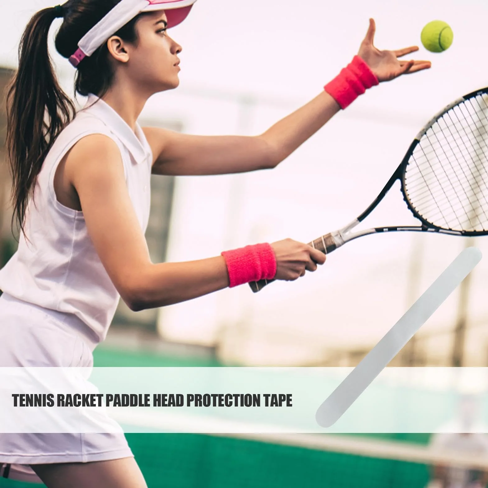 Cinta de protección para marco de raqueta de tenis transparente