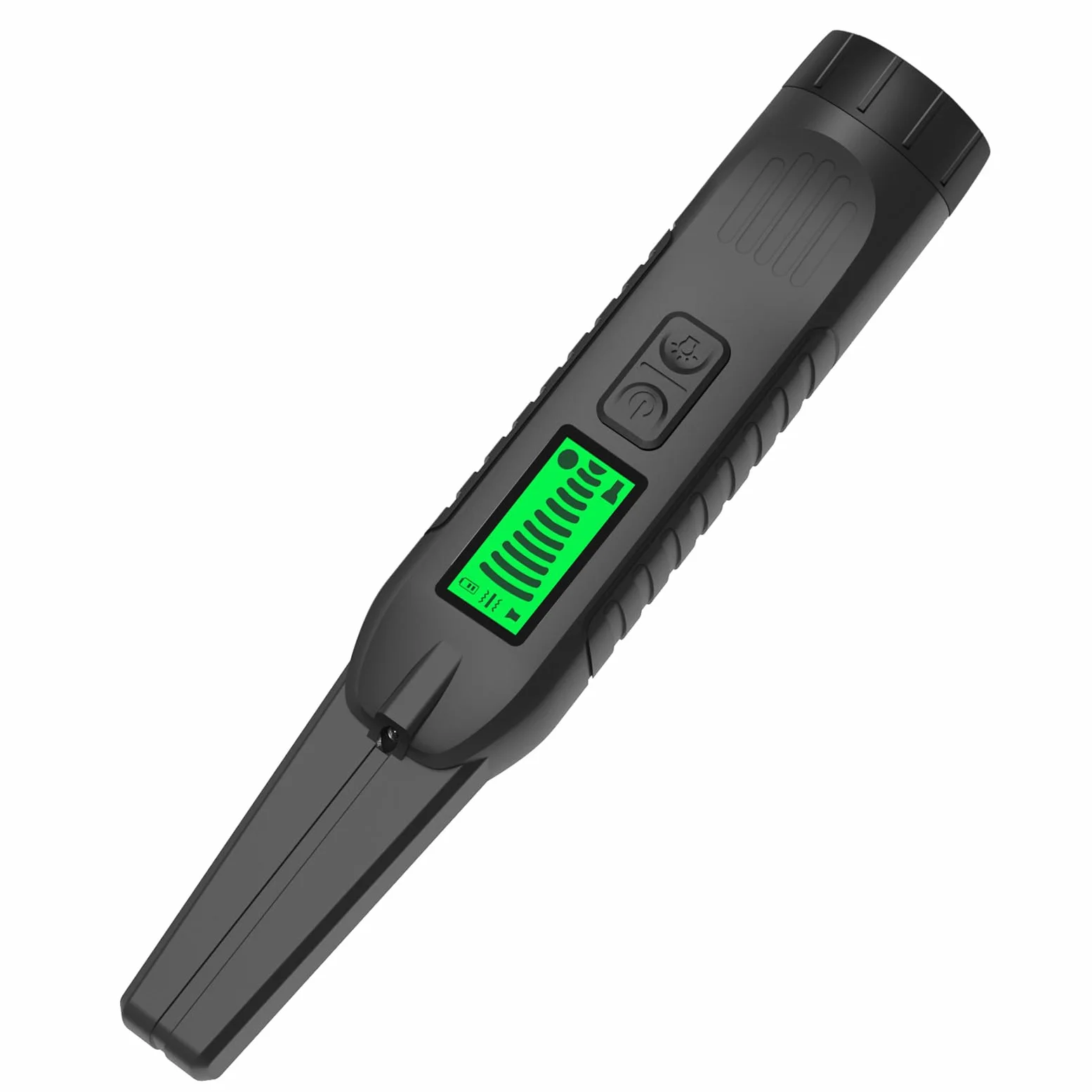 Matybobe Detector de Metales de Mano Varita Seguridad Pinpointer Pantalla LCD Detección 360 3 Modos Sensibilidad Ajustable Alarma Vibración con Linterna para Control Segu (Negra)