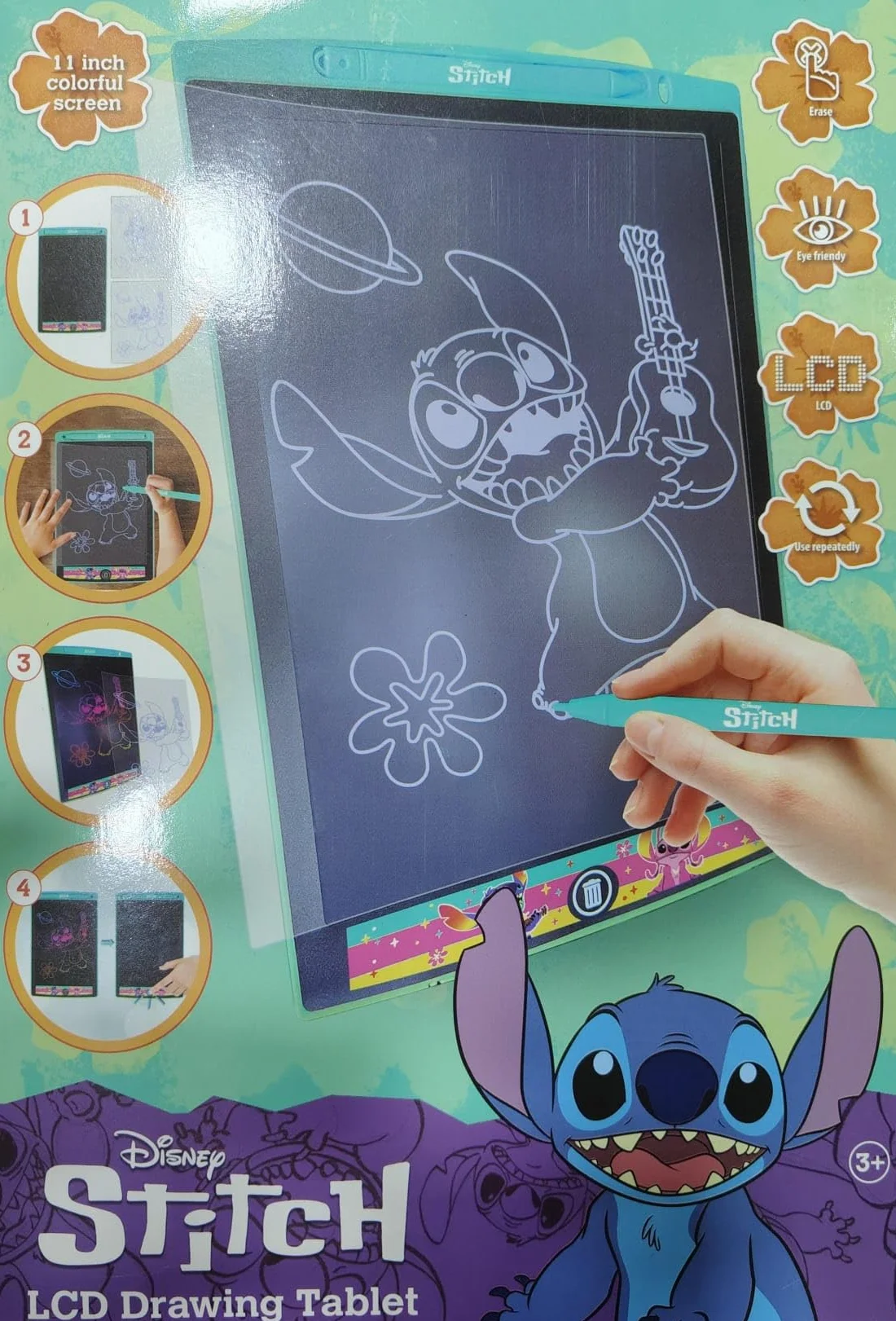 Disney Lilo & Stitch Tablero de Escritura LCD 11 Pulgadas Pizarra Mágica con Bolígrafo