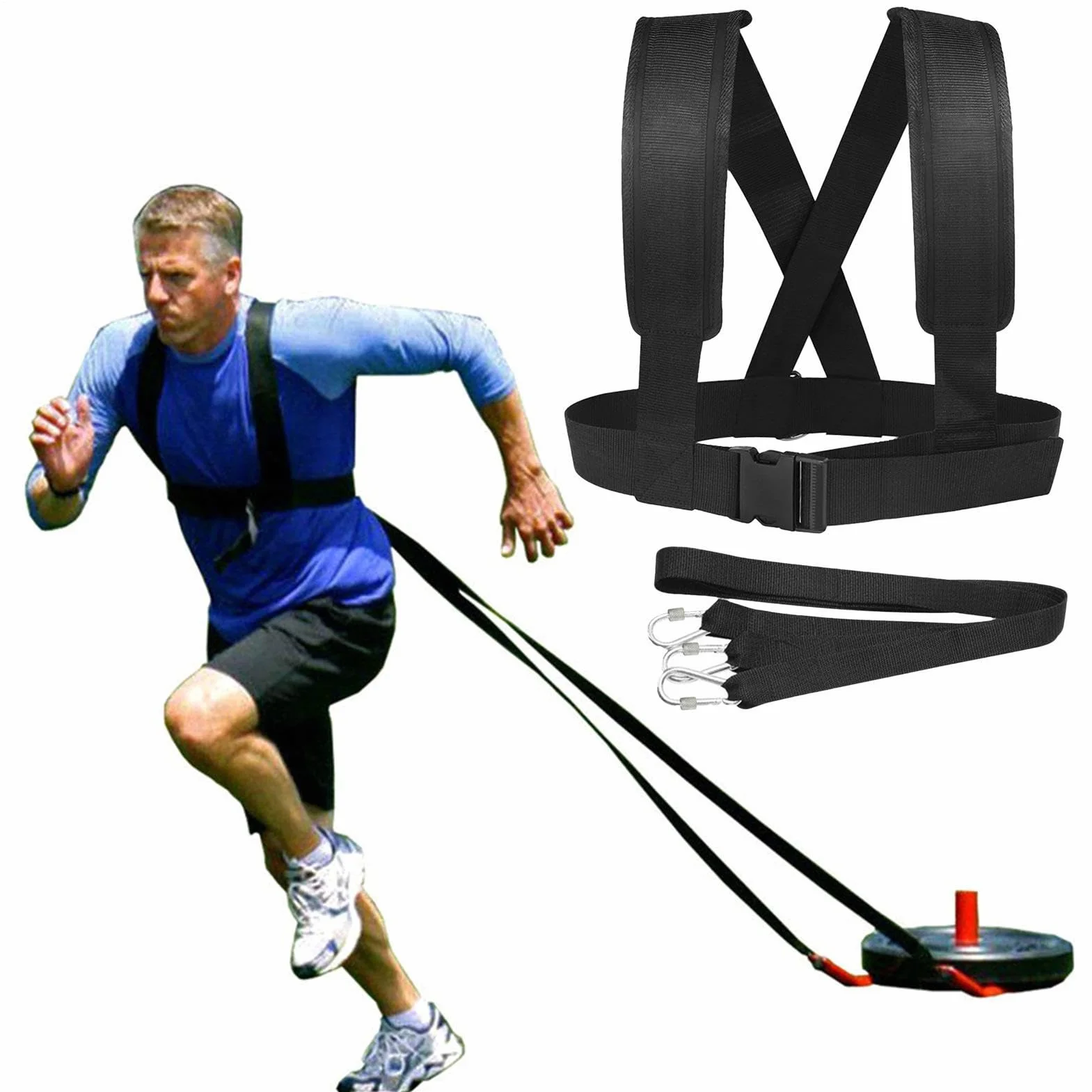 Arnés De Trineo para Tirar Multiusos Correas Ajustables Entrenamiento De Fuerza