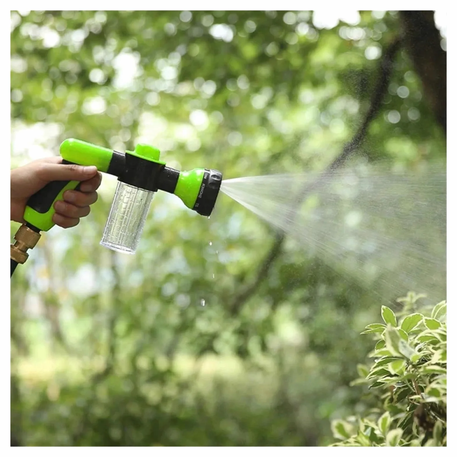 Pistola pulverizadora para manguera Regadera De Espuma De Alta Presión, Boquilla De Manguera Con Cabezal Rociador De Agua For Coche, 8 Funciones, Pistola De Riego For Jardín, Herramientas De Riego Por