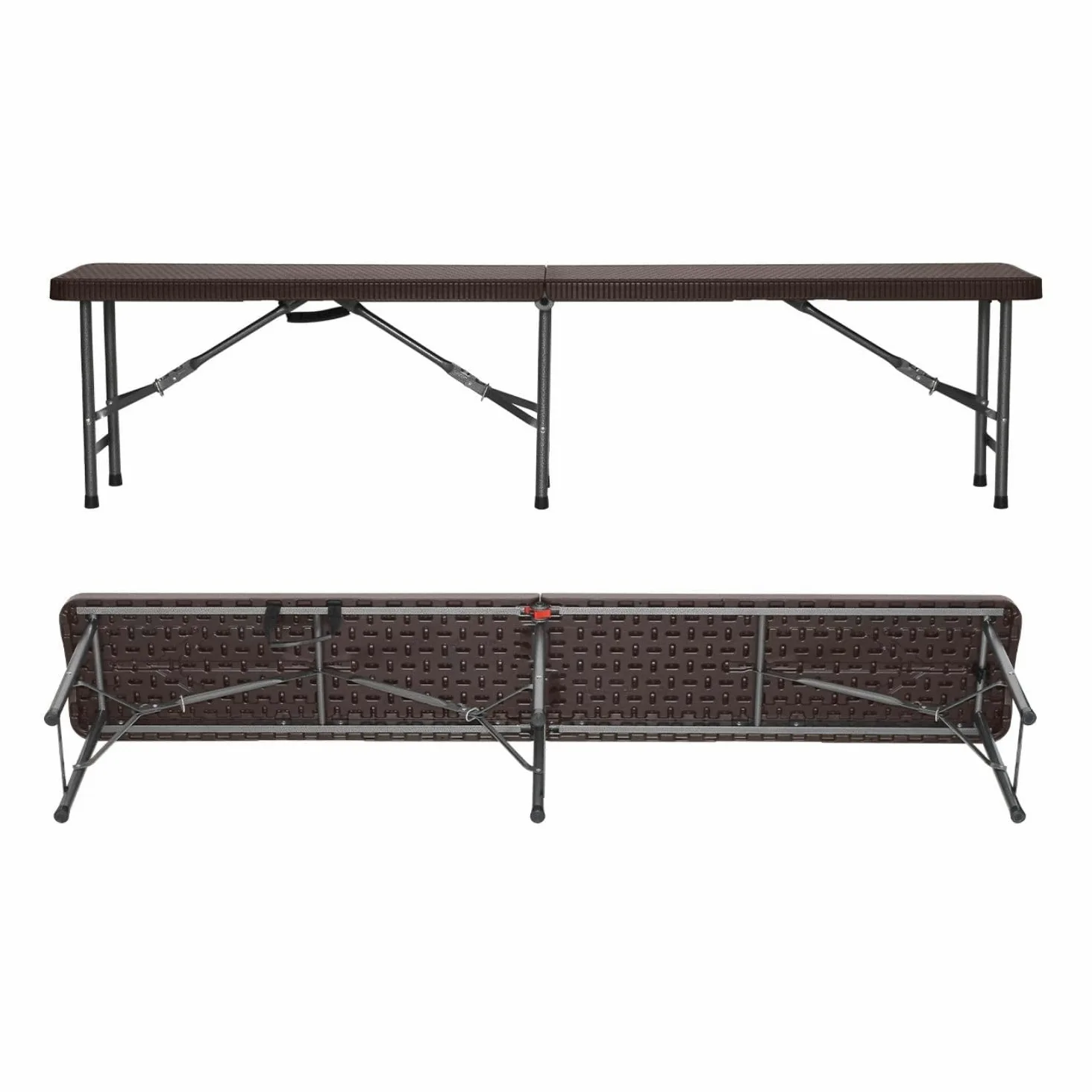 THINIA HOME Banco Plegable Catering Efecto Ratán 180x30x43cm