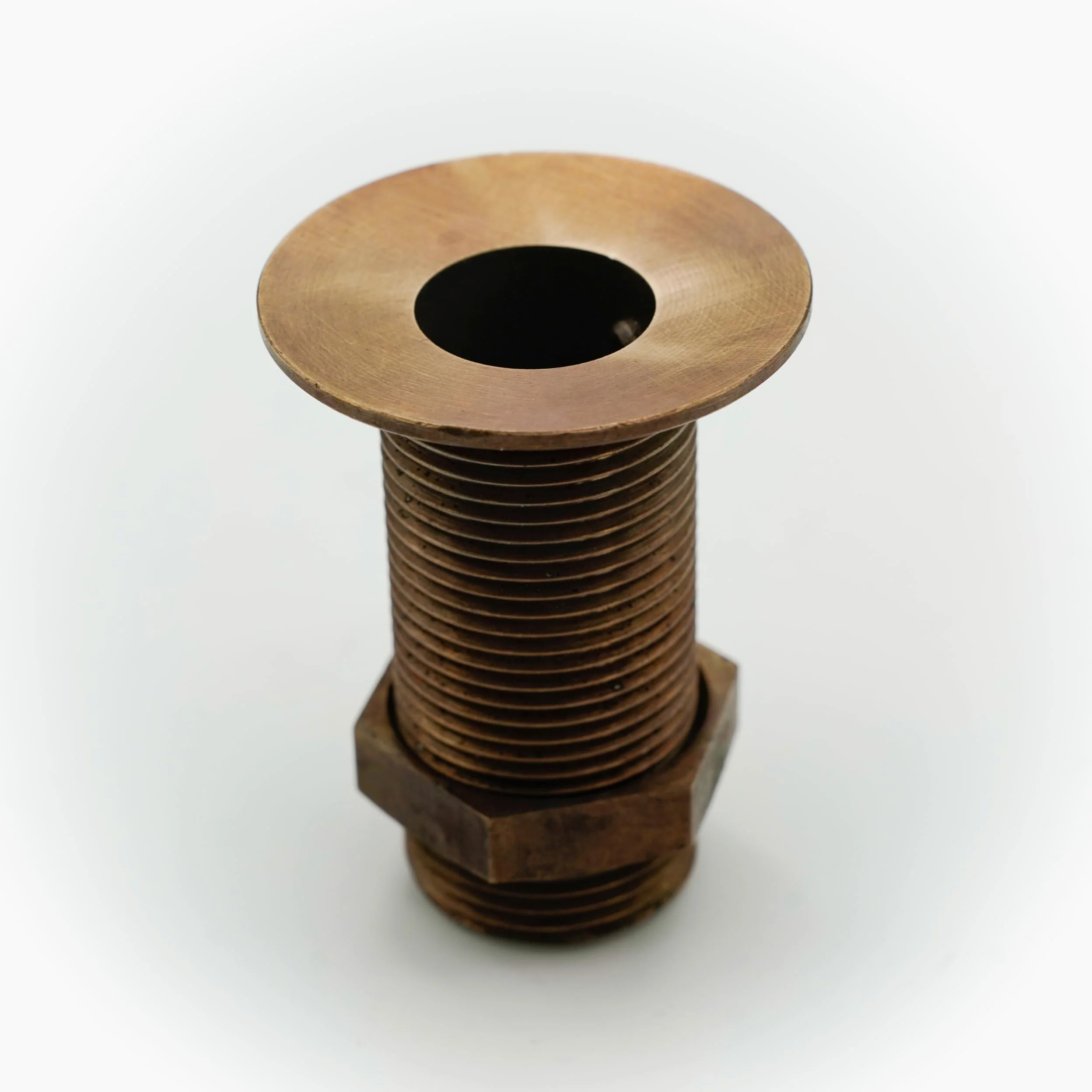 L'Artistica F.LLI PERINCIOLI | Desagüe de 1" bronce, desagüe de latón sin tapón para fuentes de exterior, 79 x 55,5 mm