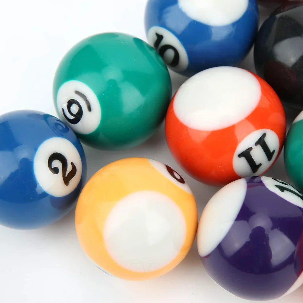 Mini Bolas de Billar 16 Piezas 32 mm Resina de Poliéster Ecológica Juego de Entrenamiento