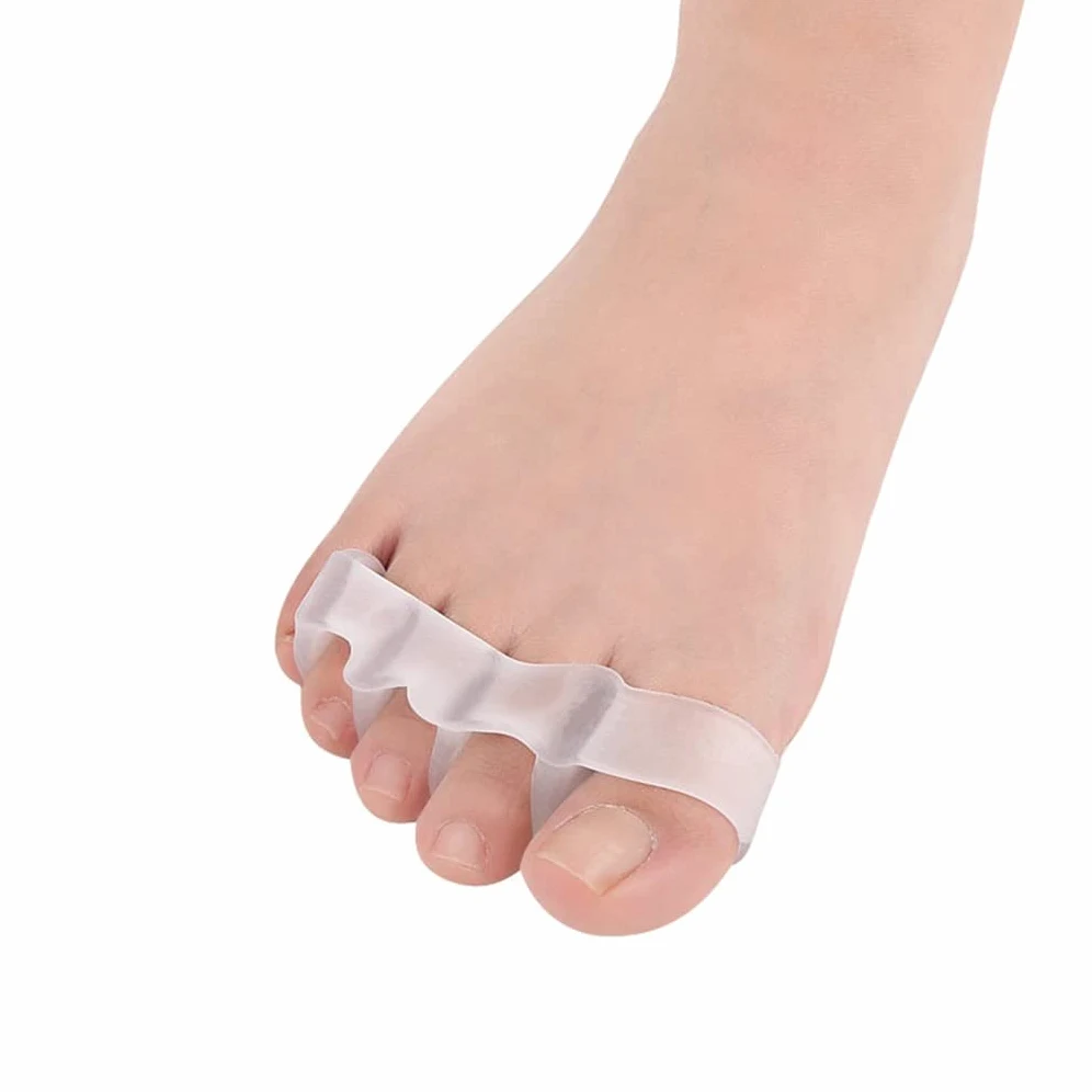 Juego de Dos Piezas para Masaje de pies, separadores de Dedos para Dedos superpuestos, Corrector alisador de Silicona en Gel, espaciadores espaciadores Hallux Valgus Dedos torcidos