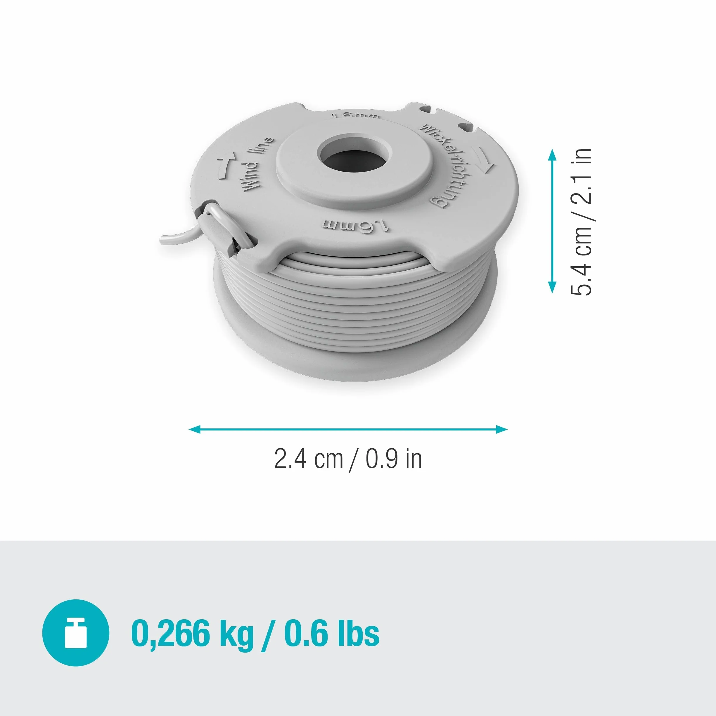 GARDENA Accesorio para carrete y línea 1,6 mm