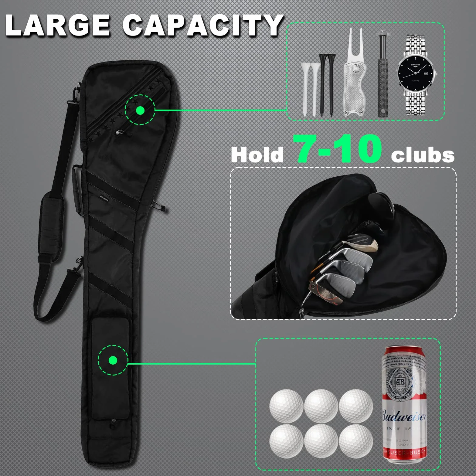 Impermeable Bolsa de Golf Plegable Resistente Multicolor