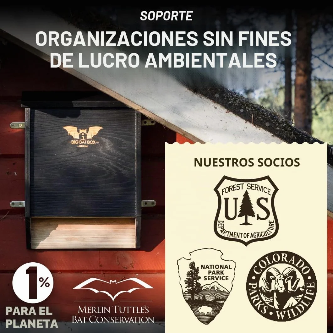 Wildyard Bat House For Outdoors -Casa Completa de Murciélagos para Exteriores - Limpia tu Patio de Mosquitos - Caja de Murciélagos sin Pintura en su Interior - Casa para Murciélagos