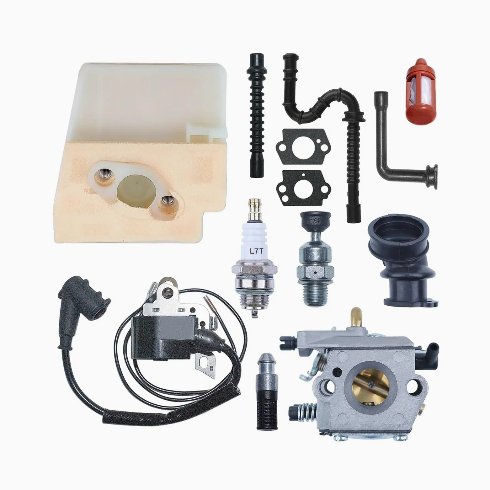 Accesorios para cortacésped Bujía de Bobina de Encendido de carburador for S-ihl MS260 026 MS240 024 Kit de línea de Impulso de Filtro de Combustible y Aire
