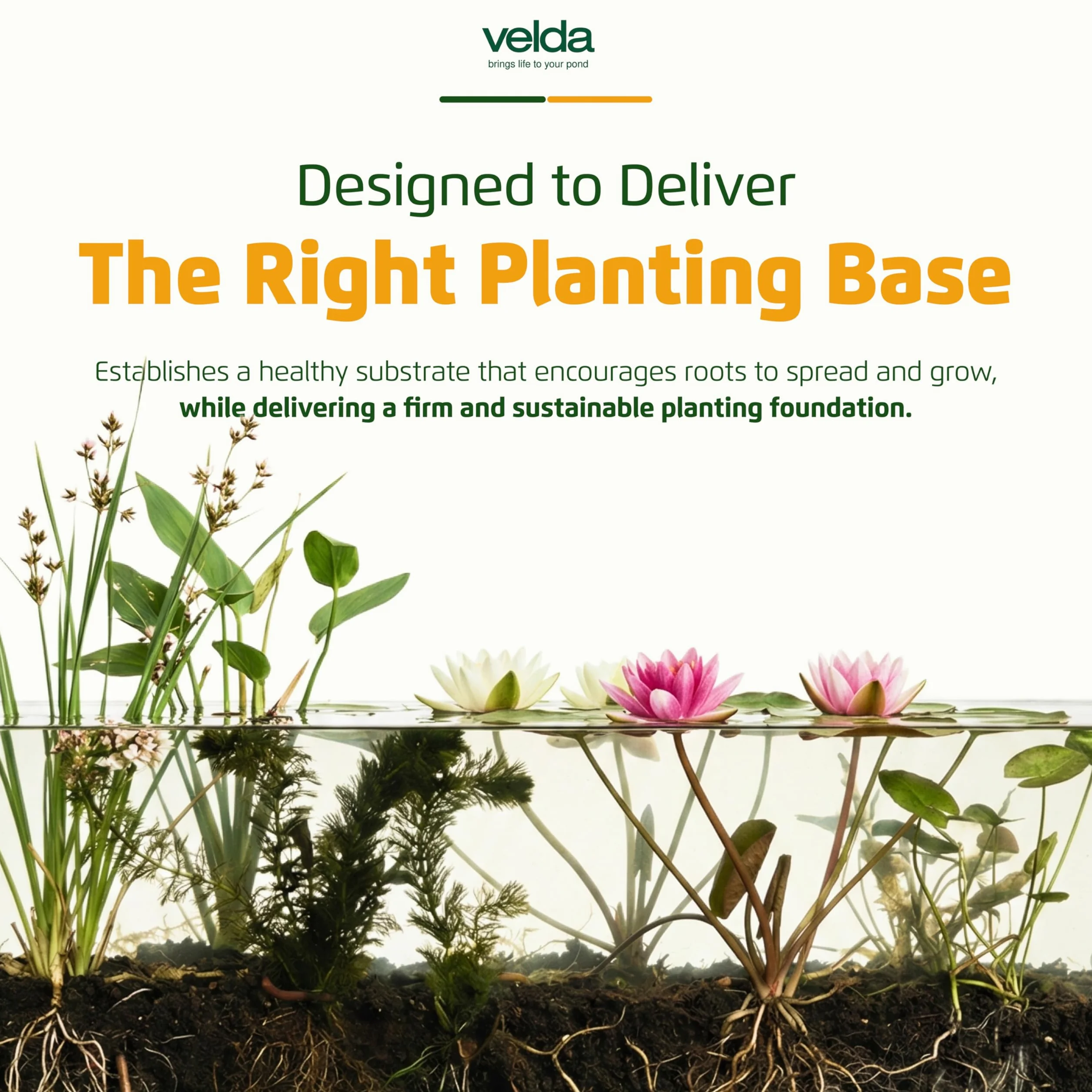 Velda Suelo de estanque de 20 litros, compost acuático para plantas de estanque al aire libre, suelo acuático con nutrientes para plantas sumergidas, marginales y flotantes, para todos los estanques