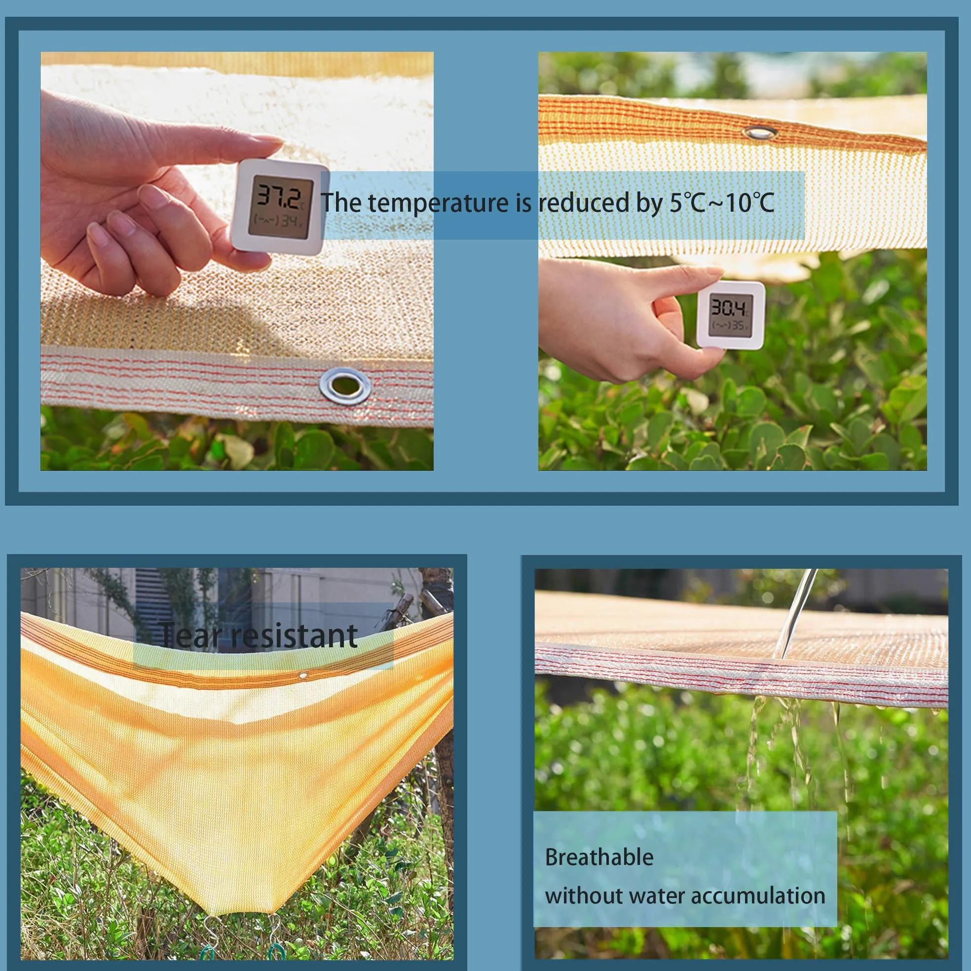 Malla Ocultacion Red de Sombra Tela para Sombra con Ojales 2x8m Toldo Vela Telas para Toldos Exterior Terraza es HDPE 12 Pin Tela para Sombra Resistente a Los 90% Rayos UV Malla Sombreadora