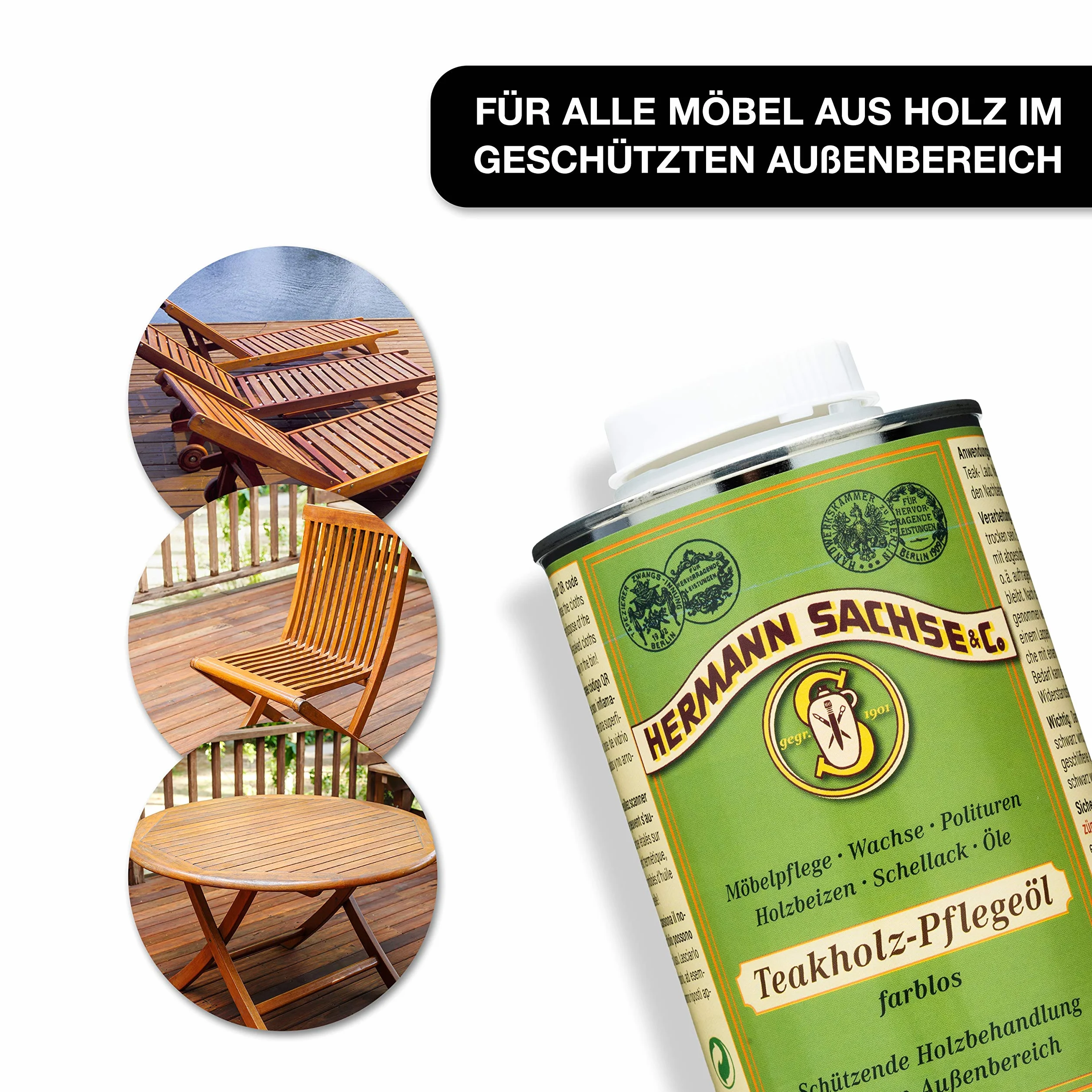 Bangkirai - Aceite de madera para exteriores para teca, alerce, roble y madera de acacia, aceite protector de madera, aceite de teca para muebles de jardín, aceite de cuidado de madera dura, aceite de