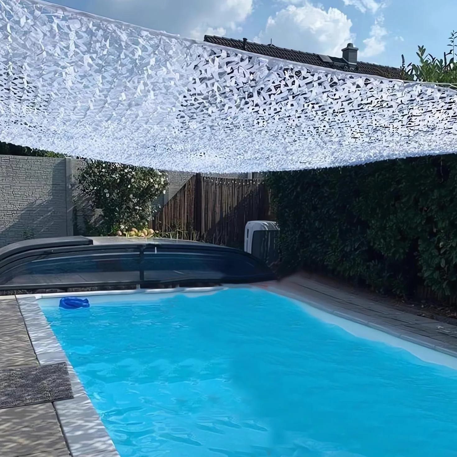 Red de camuflaje militar blanco/nieve 2x2m 6.6x6.6ft anti-UV protección solar para terraza jardín