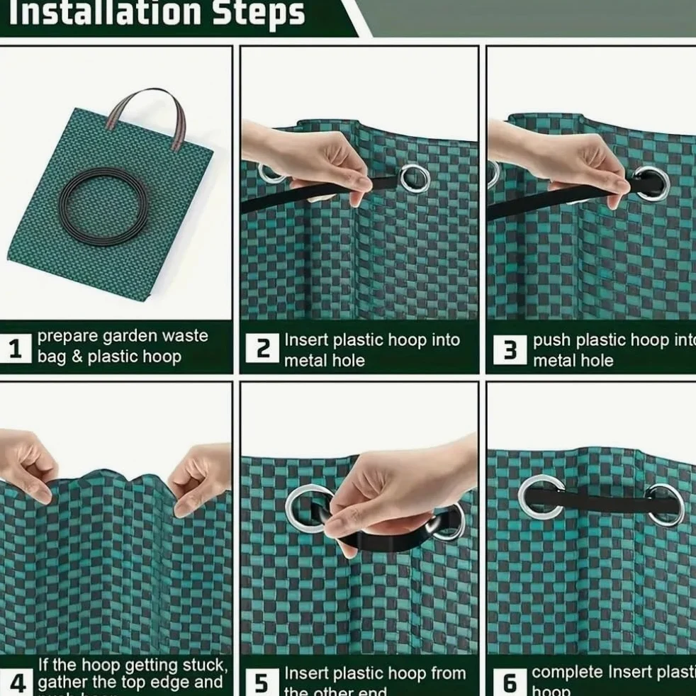 Bolsas para residuos de jardín, reutilizables para recolección plantas y hojas Bolsa para hojas