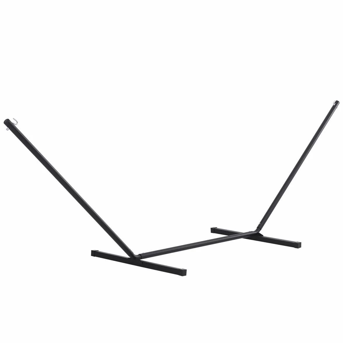 Outsunny Soporte para Hamaca de Metal Estructura para Hamaca Carga 120 kg para Jardín Terraza Patio 360x92x112 cm Negro