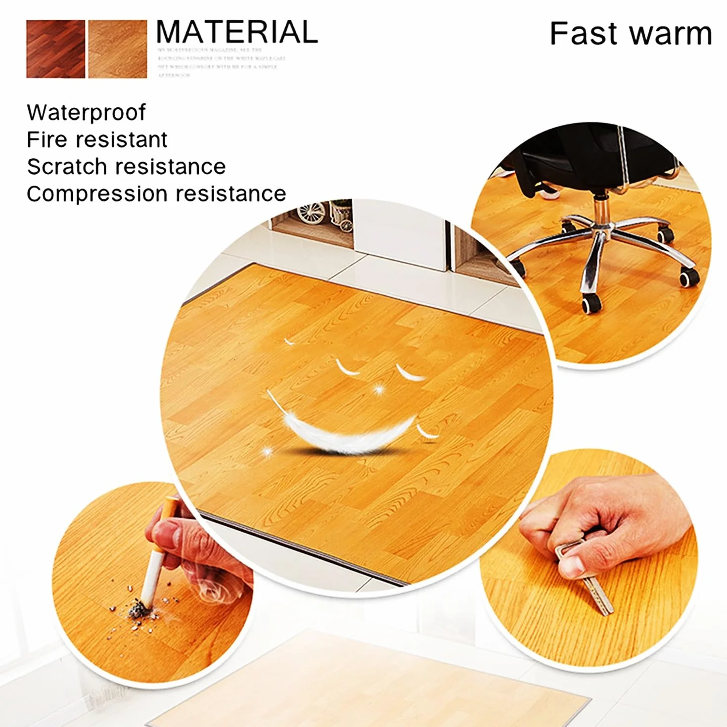Alfombrillas térmicas para suelos, alfombras eléctricas con calefacción, temporizador y temperatura regulable, almohadilla térmica eléctrica, calentador de suelo para pies(80x100cm)