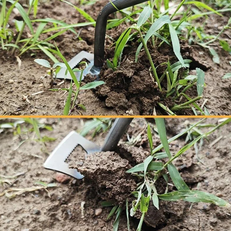 HOIDOKLY 2025 Nueva herramienta de deshierbe, herramienta de deshierbe duradera de acero al manganeso, herramienta manual multifuncional para deshierbar patios y jardines (5 Dientes)