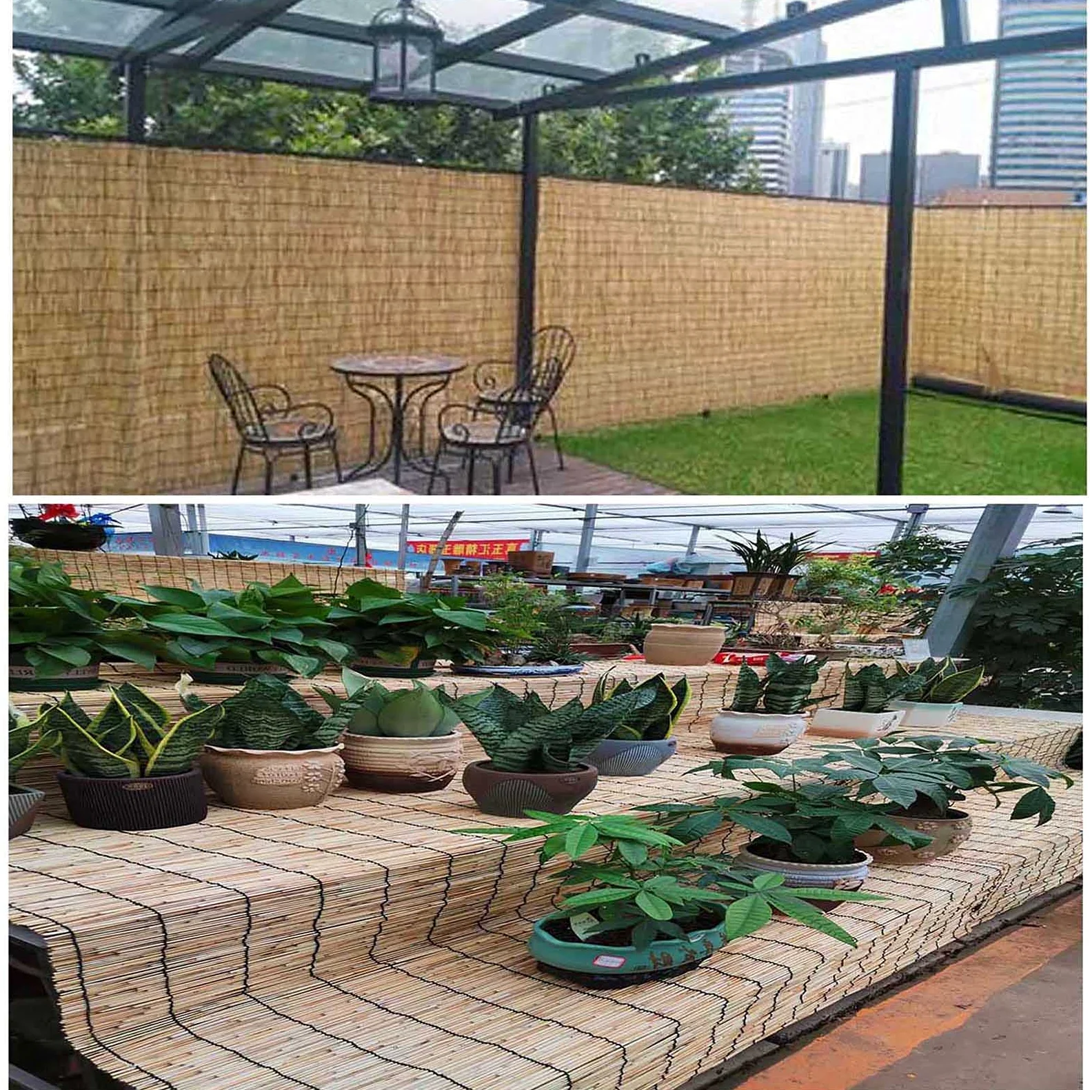 Valla De Caña para Patio, Cañizo Y Brezo, Paneles De Valla De Privacidad para Balcón, Mimbre Ocultacion, Valla De Bambú Decorativa, Sombra para Exteriores, Tejido A Mano, para Villa, Piscina