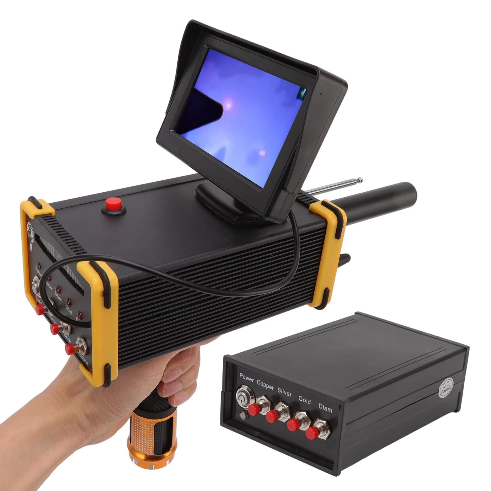 Metal Detector for Adults, Gold Detector with LCD Display, 15m Depth 1000m Search Range Handheld Metal Detector Gold Finder Device for Gold, Silver, Copper, Precious