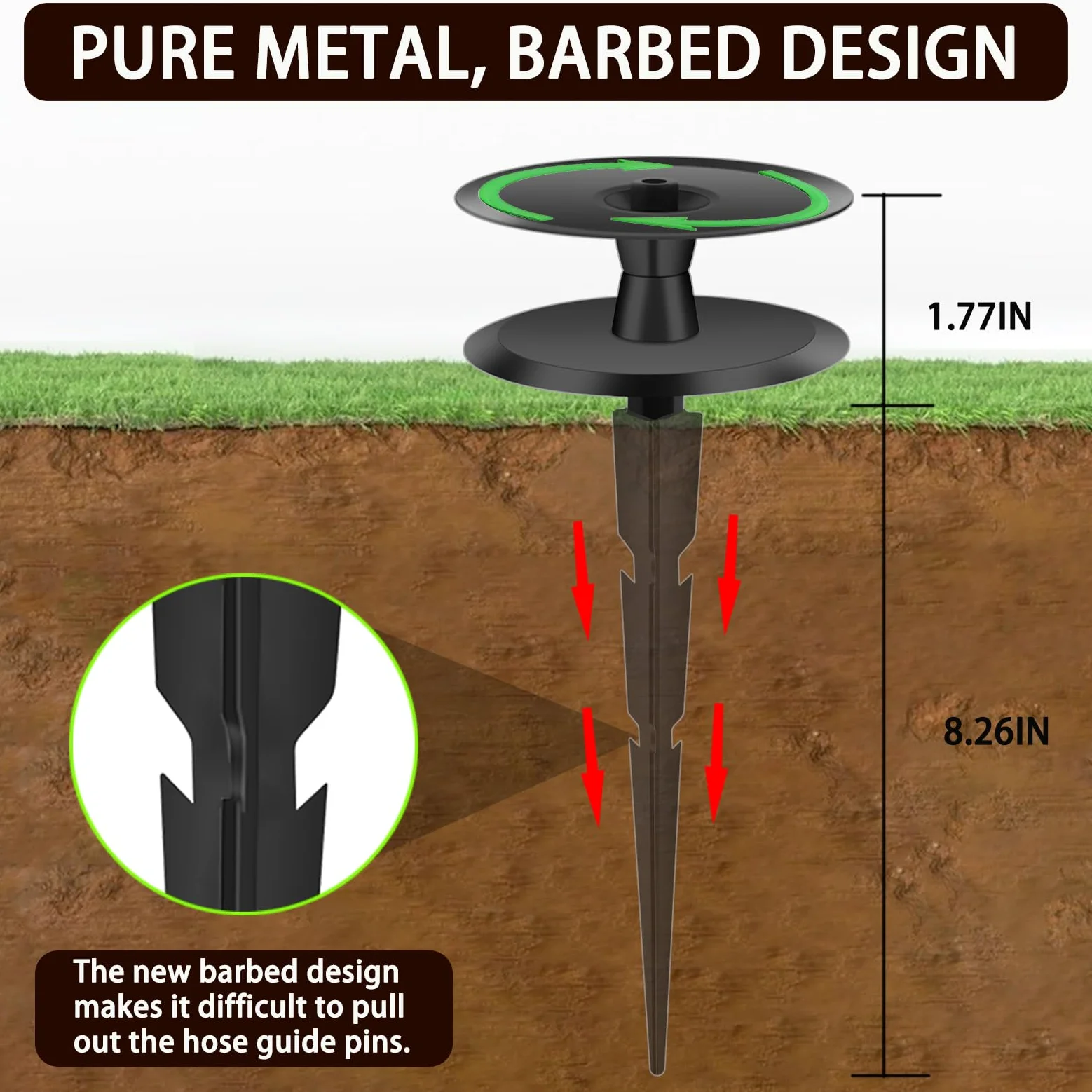4 puntas de guía de manguera de jardín, guías de manguera de metal para jardín, resistentes, guías de manguera de jardín de hierro fundido para exteriores, estacas de guía de manguera con