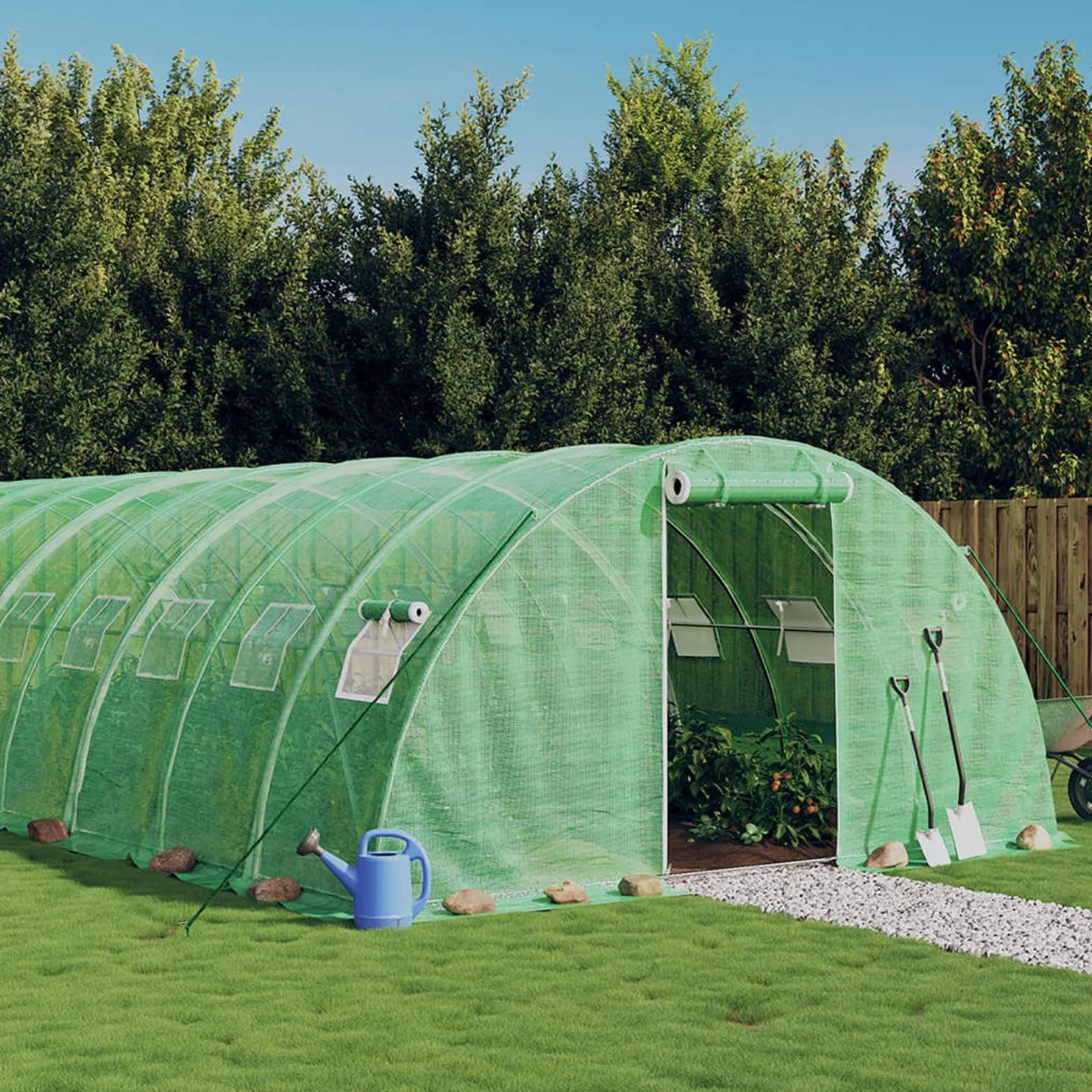 ARKEM Invernadero con Estructura de Acero Verde 24 m² 6x4x2 m Pajareras Exterior En Jardin