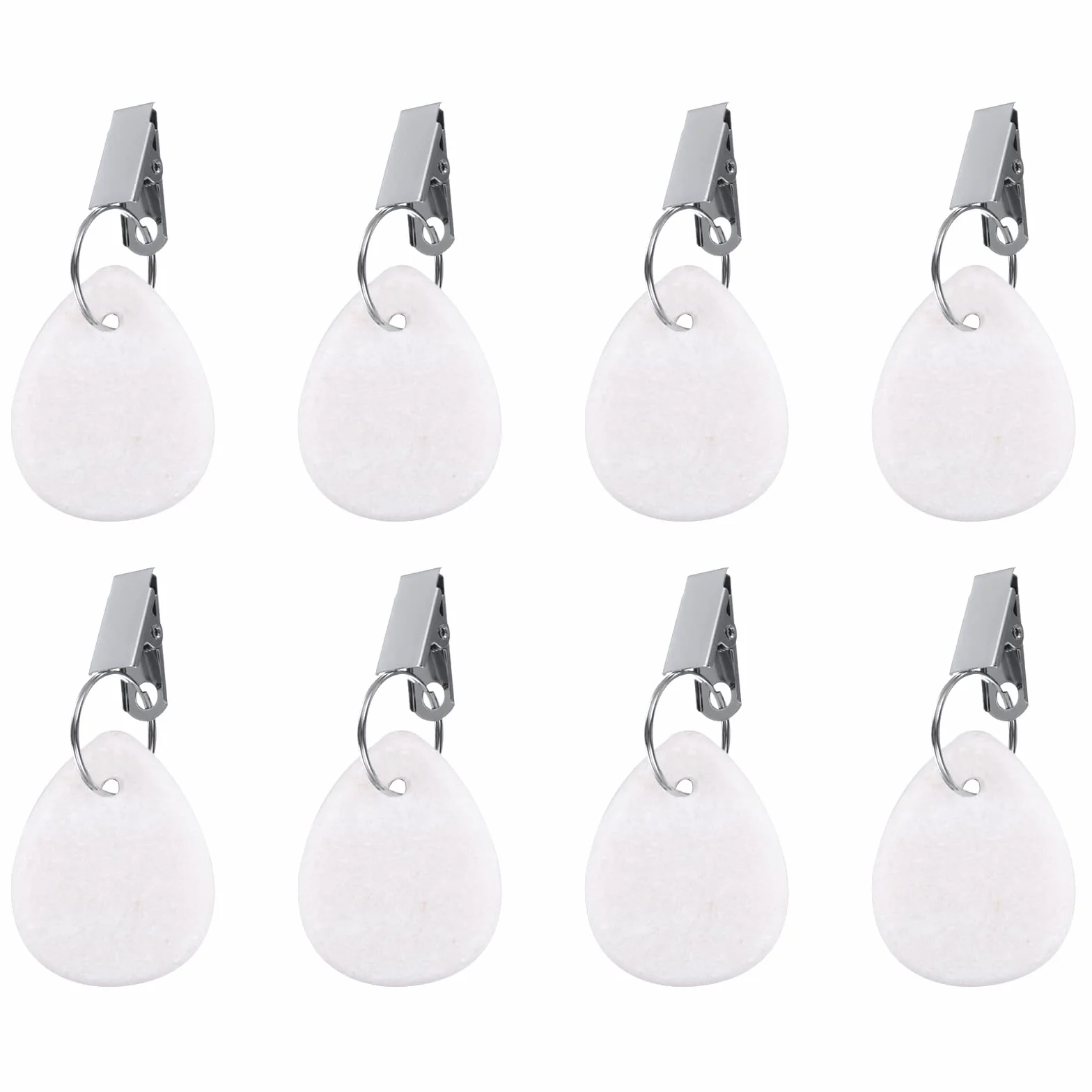 8 Piezas Pesos para Manteles con Pinza, Manteles Colgantes Forma Gotita, Pinzas Mantel Mármol, para Manteles Exterior Cortina Decoración Peso Cortina Ducha