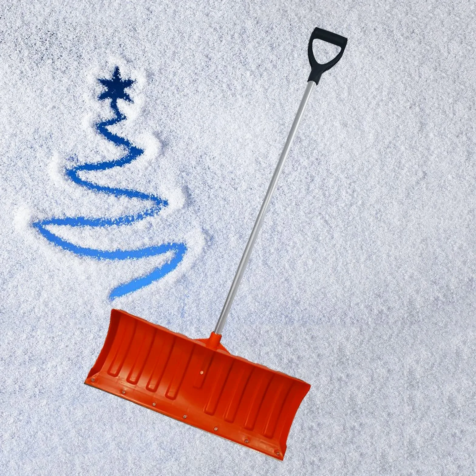 Pala de Nieve de 24,8 Pulgadas, Palas cuadradas, Pala de Nieve ergonómica con Mango en D, Pala de Nieve de Mango Largo, Pala de Nieve Alta para Entrada, Coche, casa, Garaje