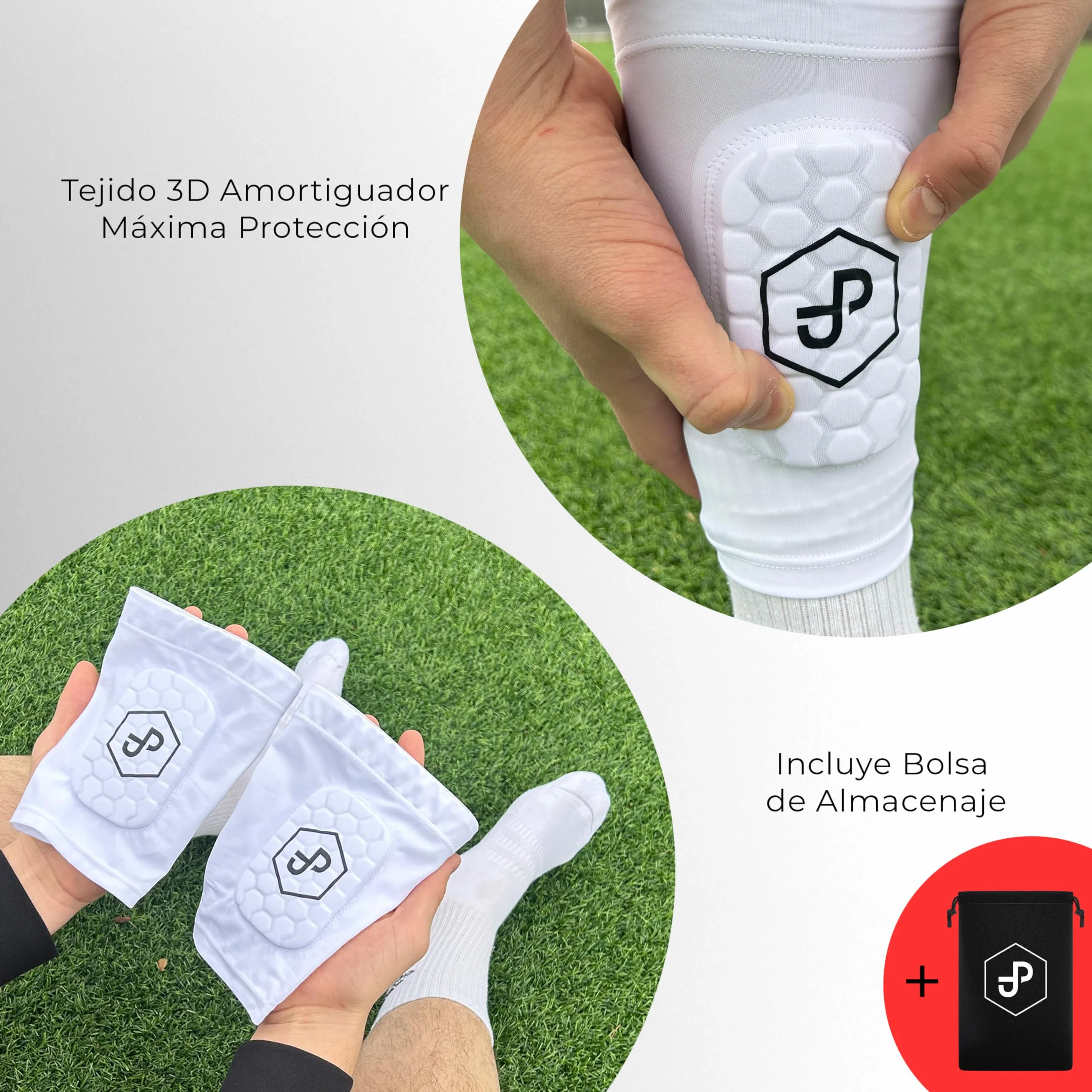 JDP Premium Espinilleras 3en1 Medias con Espinillera Integrada Fútbol Hombre Mujer Niños