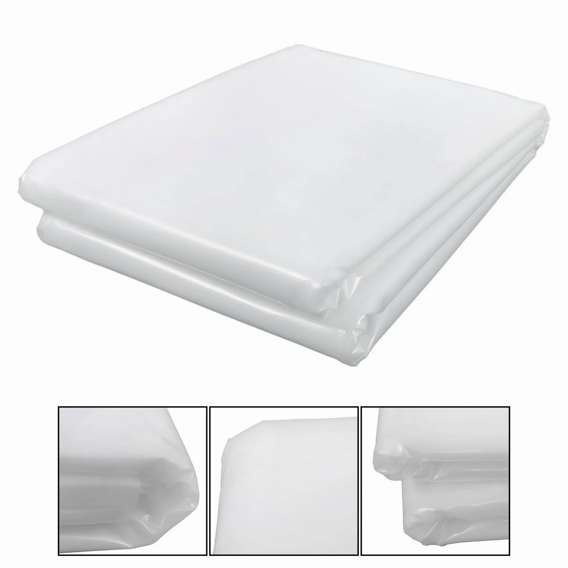 Película de plástico transparente para invernadero, 10 x 30 pies, película de plástico de invernadero de 6 mm de grosor, película de polietileno transparente
