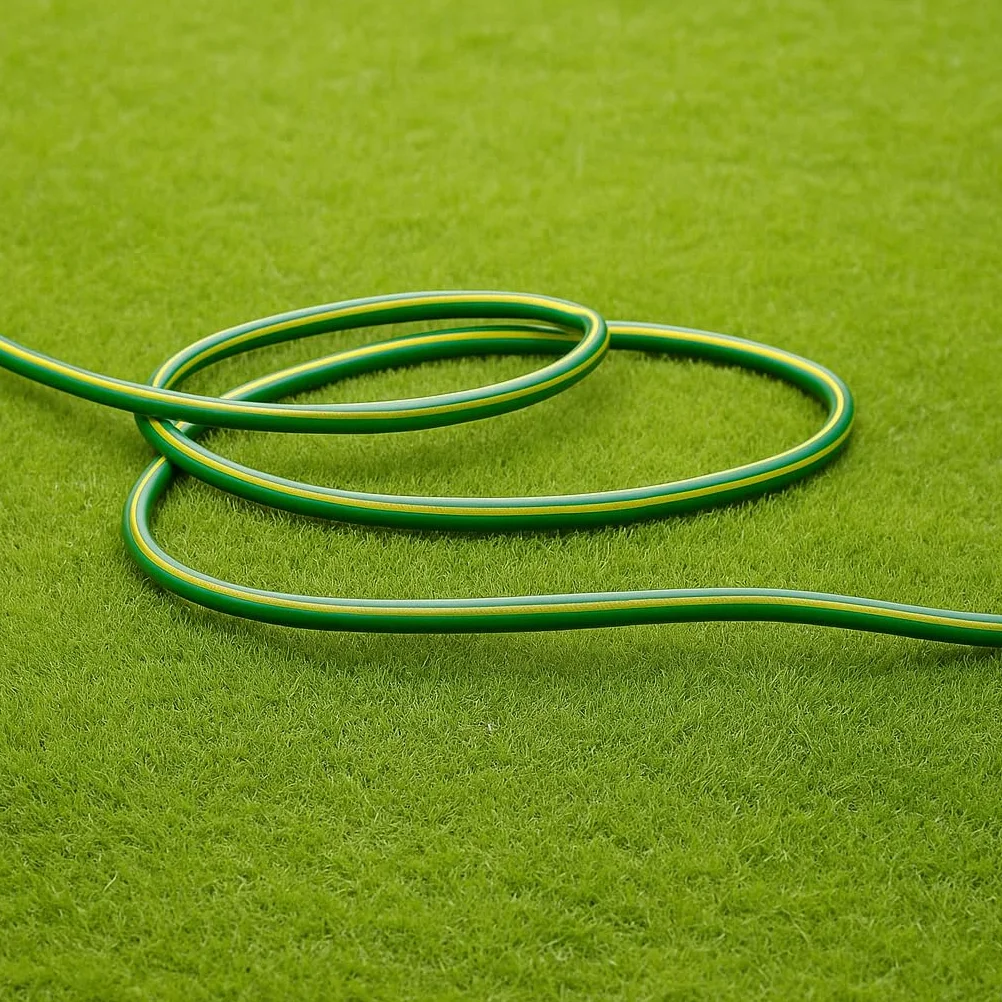 Manguera de riego para riego de 4 capas antialgas verde flexible retinado de goma de jardín (diámetro 1'' - 25 metros)