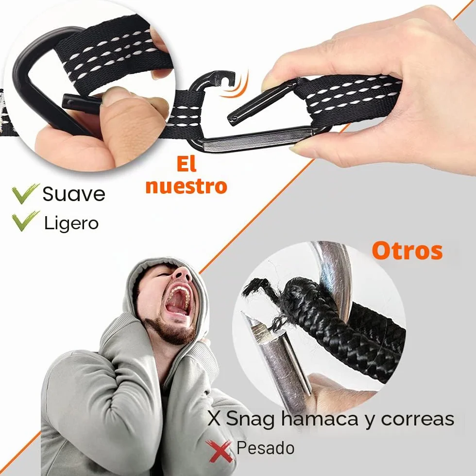 AnorTrek Hamaca de Camping, Súper Ligera y Portátil, de Paracaídas con Dos Correas para Árboles, Hamacas de Viaje de Nylon Individuales o Dobles para Acampar, Mochilero y Senderismo